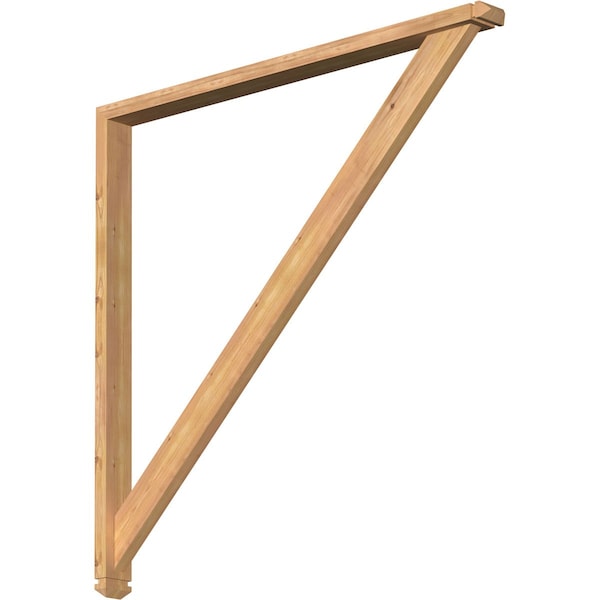 Ekena Millwork Traditional Arts and Crafts Smooth Bracket w/ Offset Brace, Western Red Cedar, 3 1/2"W x 48"D x 48"H BKT0402X48X48TRA03SWR - main